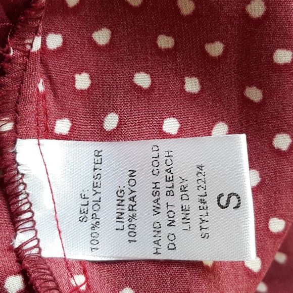 By Together Burgundy Strapless Polka-Dot Fit n Flare Midi Small - Picture 6 of 6